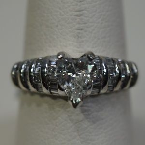 14KW Gold Heart Shaped Diamond Engagement Ring